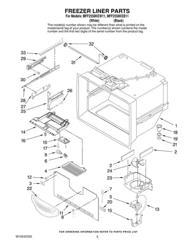 FREEZER LINER PARTS