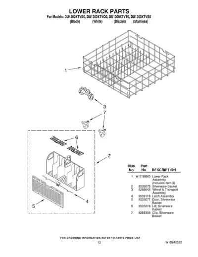 LOWER RACK PARTS