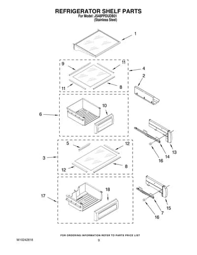 REFRIGERATOR SHELF PARTS