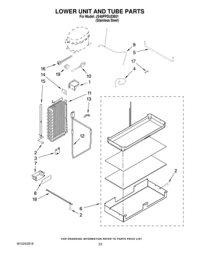 LOWER UNIT AND TUBE PARTS