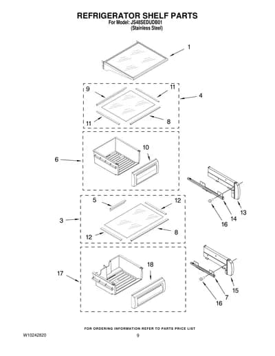 REFRIGERATOR SHELF PARTS