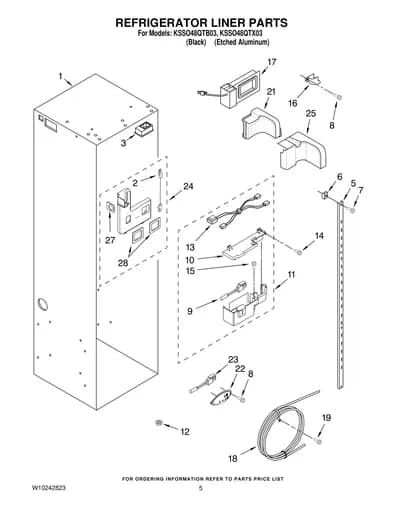 REFRIGERATOR LINER PARTS