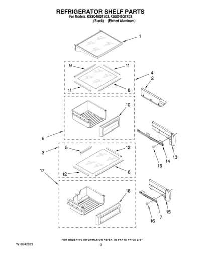 REFRIGERATOR SHELF PARTS