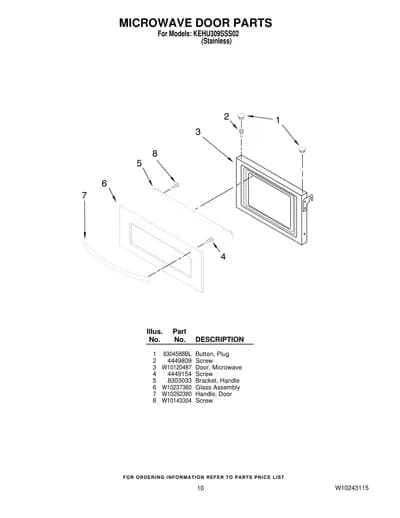 MICROWAVE DOOR PARTS