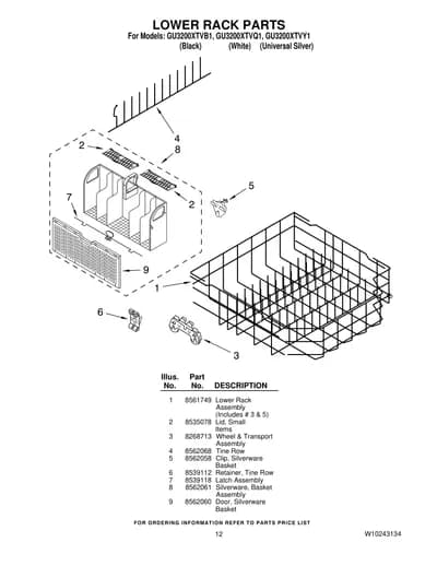 LOWER RACK PARTS