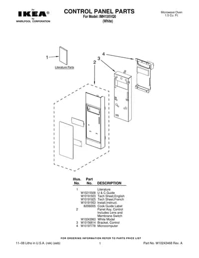 CONTROL PANEL PARTS