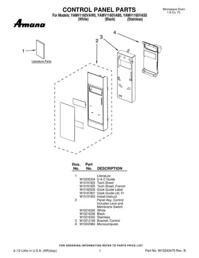 CONTROL PANEL PARTS