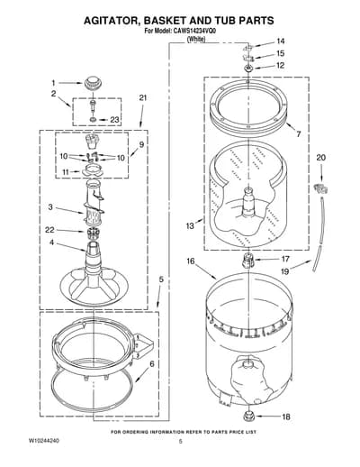 AGITATOR, BASKET AND TUB PARTS