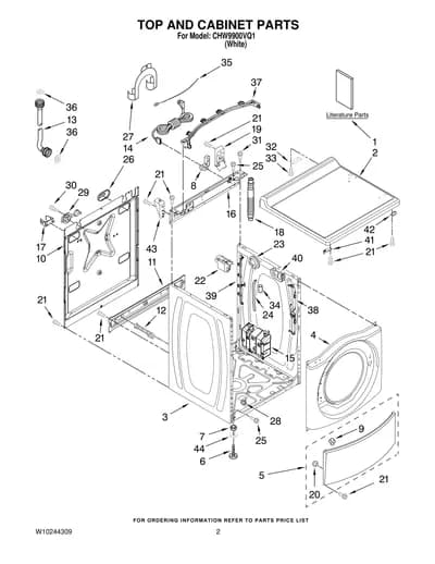 TOP AND CABINET PARTS