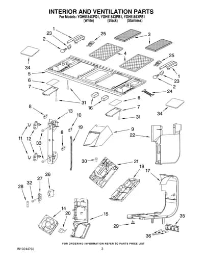 INTERIOR AND VENTILATION PARTS