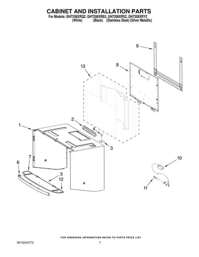 CABINET AND INSTALLATION PARTS