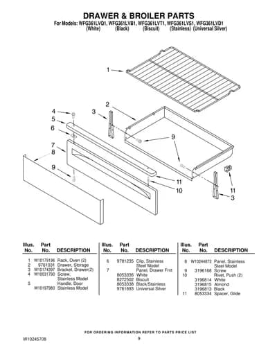 DRAWER & BROILER PARTS