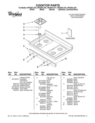 COOKTOP PARTS