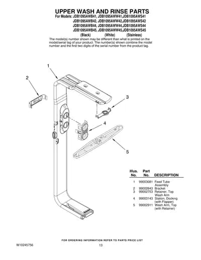 UPPER WASH AND RINSE PARTS