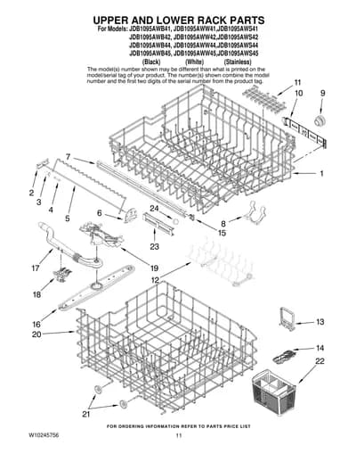 UPPER AND LOWER RACK PARTS