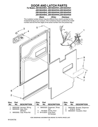 DOOR AND LATCH PARTS