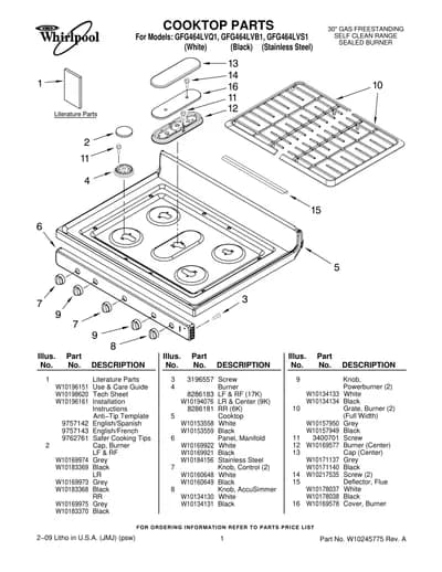 COOKTOP PARTS