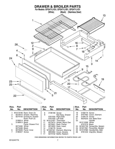 DRAWER & BROILER PARTS