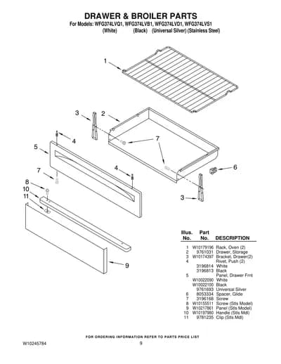DRAWER & BROILER PARTS