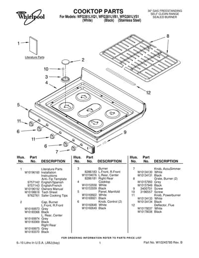 COOKTOP PARTS