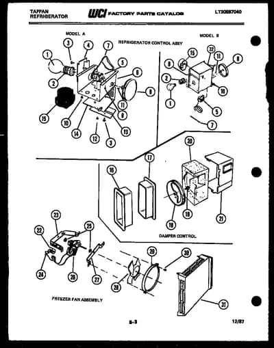 REFRIGERATOR CONTROL ASSEMBLY, DAMP