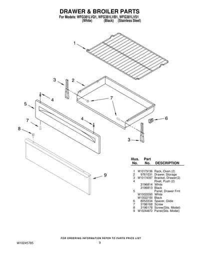 DRAWER & BROILER PARTS