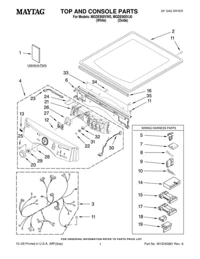 TOP AND CONSOLE PARTS