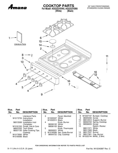 COOKTOP PARTS