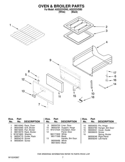 OVEN & BROILER PARTS