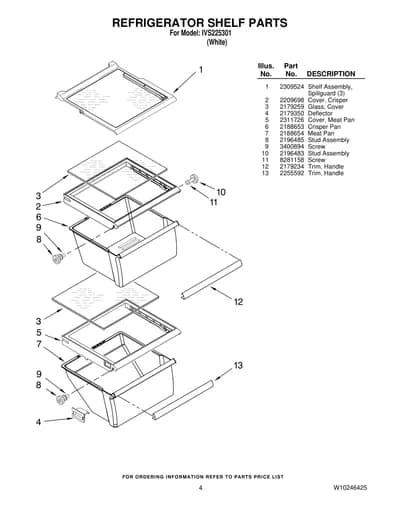 REFRIGERATOR SHELF PARTS