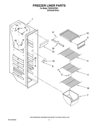FREEZER LINER PARTS