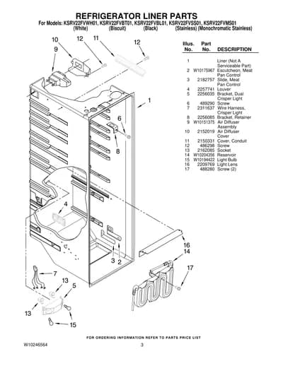 REFRIGERATOR LINER PARTS