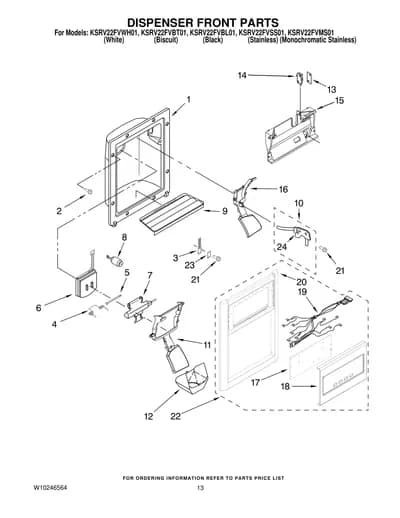 DISPENSER FRONT PARTS