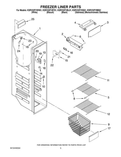 FREEZER LINER PARTS