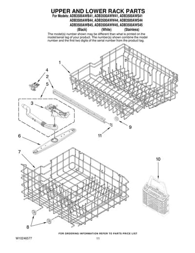 UPPER AND LOWER RACK PARTS