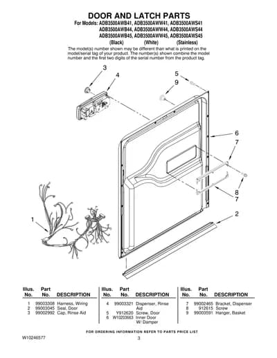 DOOR AND LATCH PARTS