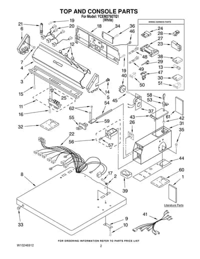 TOP AND CONSOLE PARTS