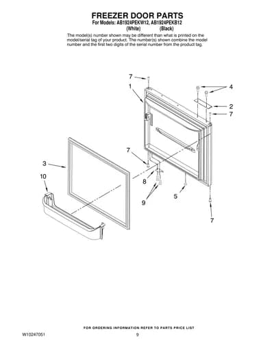 FREEZER DOOR PARTS