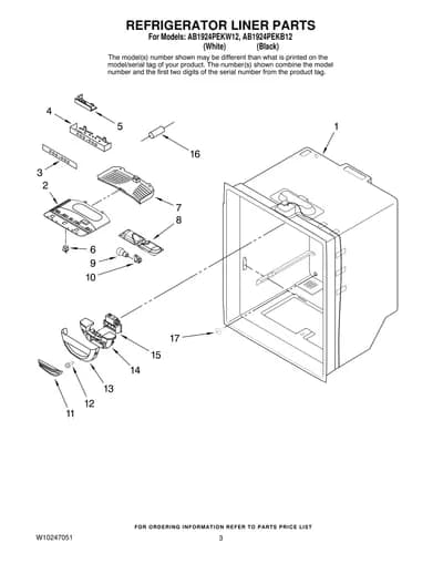 REFRIGERATOR LINER PARTS