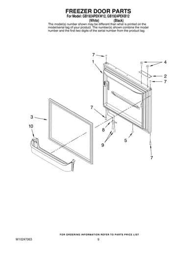 FREEZER DOOR PARTS
