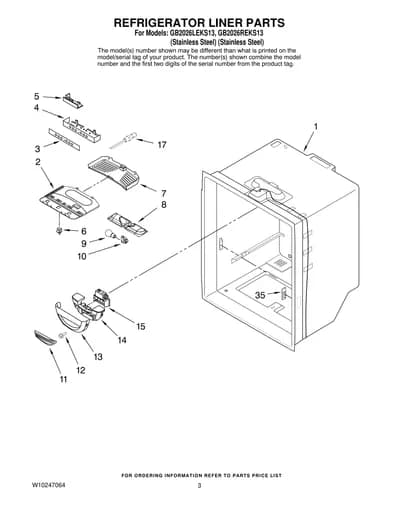 REFRIGERATOR LINER PARTS