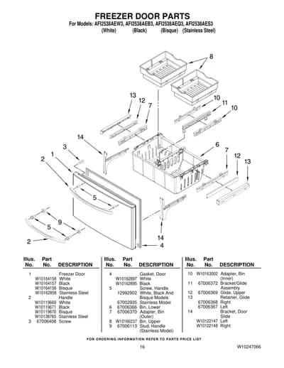 FREEZER DOOR PARTS