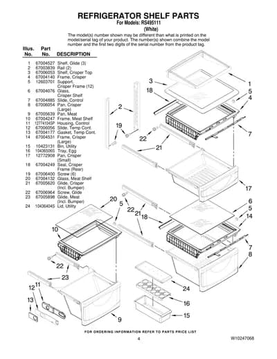 REFRIGERATOR SHELF PARTS
