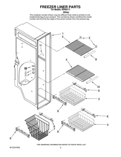 FREEZER LINER PARTS