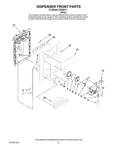 DISPENSER FRONT PARTS
