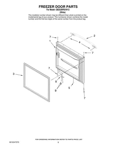 FREEZER DOOR PARTS