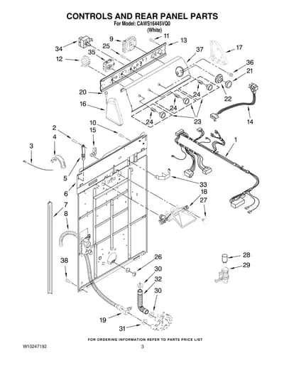 CONTROLS AND REAR PANEL PARTS