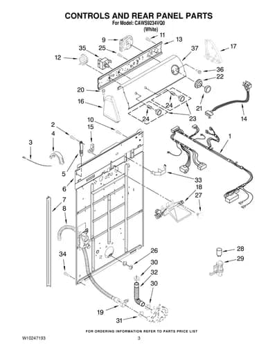 CONTROLS AND REAR PANEL PARTS