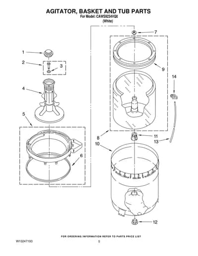 AGITATOR, BASKET AND TUB PARTS