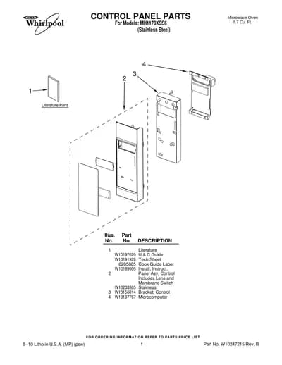 CONTROL PANEL PARTS